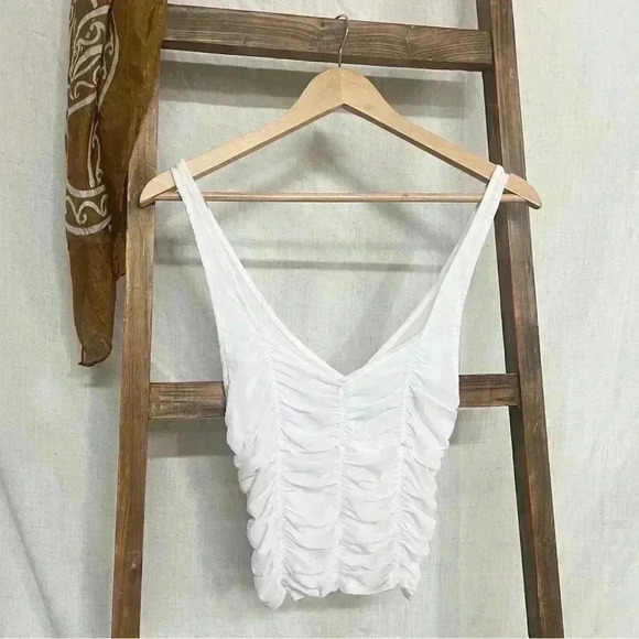 FREE PEOPLE INTIMATELY Light Pink Sheer Rouged Top Size S & L - Picture 1 of 8